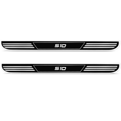 Par de Adesivo Lateral Para Estribo S10 1995 a 2023 Resinado Preto 450x33mm Par de Adesivo Lateral Para Estribo S10 1995 a 2023 Resinado Preto 450x33mm